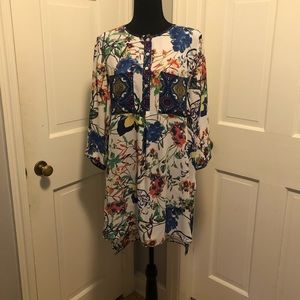 Fig and Flower sheer tunic
